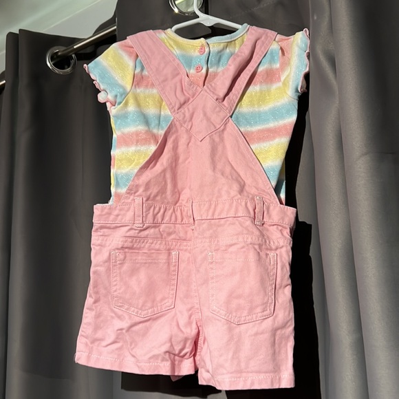 Girls Little Lass Bunny overalls size 6, great used condition sparkly shirt - Picture 5 of 10